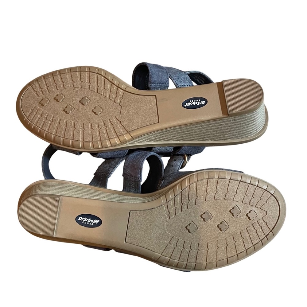 Dr. Scholls Grace Navy Blue Wedge Sandals Womens 10M Slingback Comfort Shoes - Picture 2 of 7